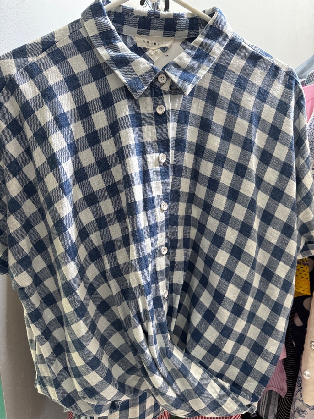 Promesa Blue & White Gingham Shirt